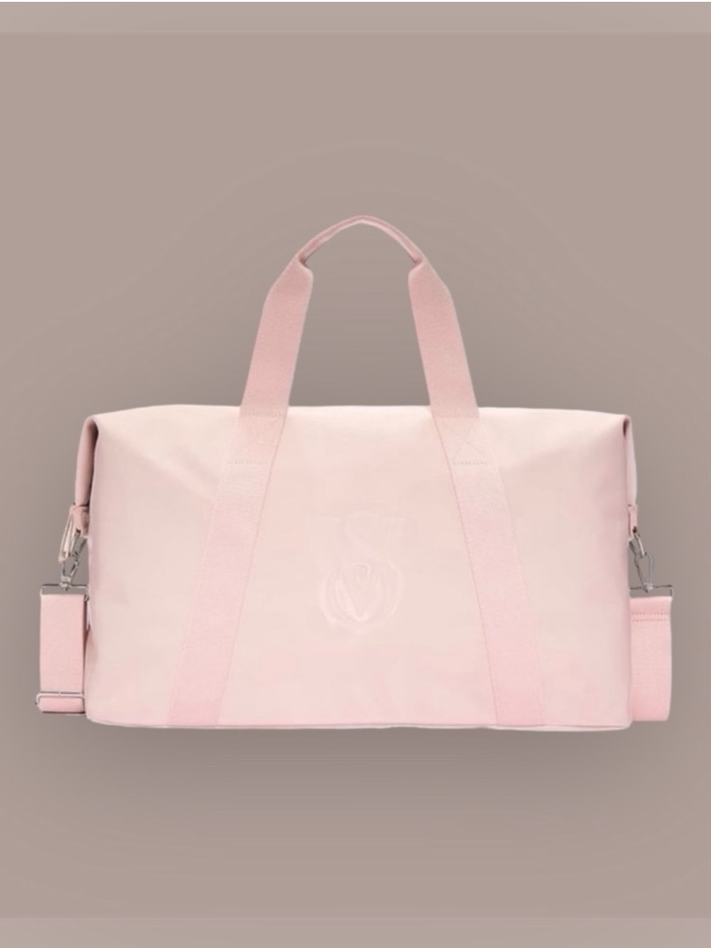 NEW ‼️ Victoria’s Secret Light Pink Reflective Weekender Travel Duffle Bag